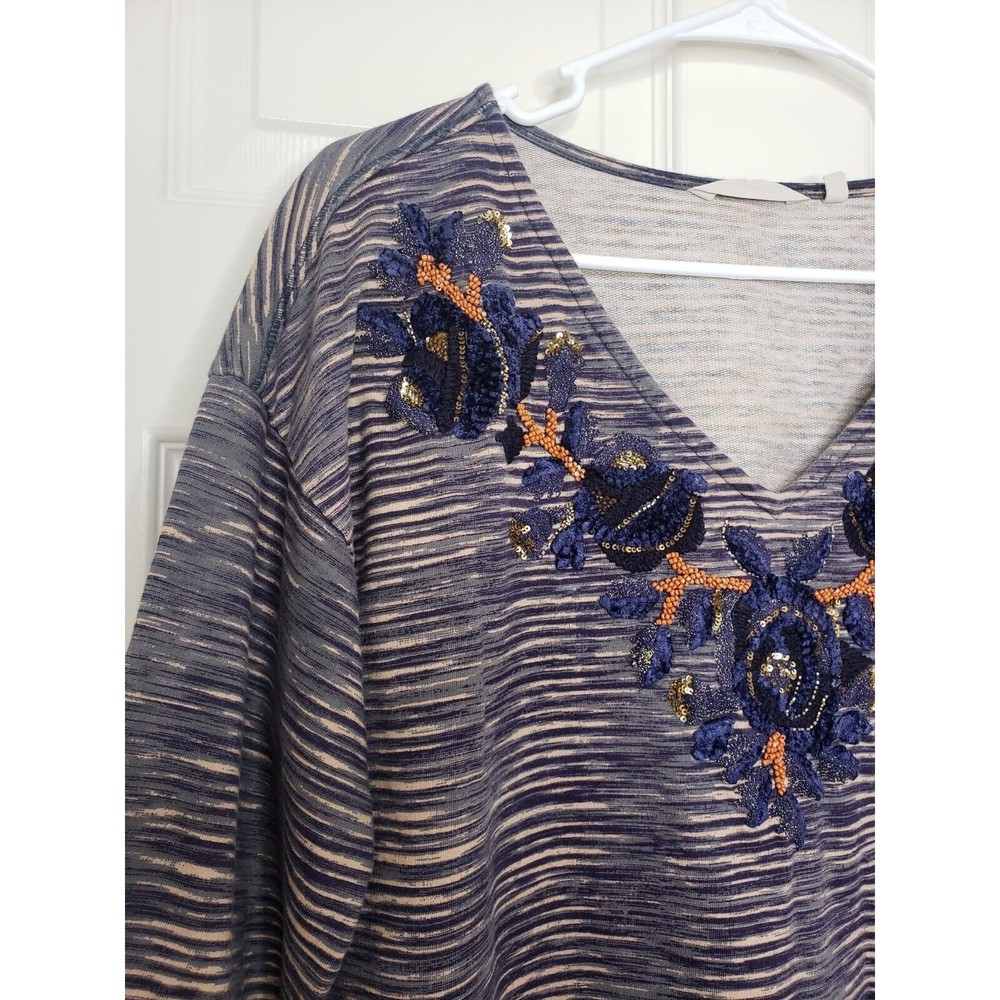 Soft Surroundings Mangata Tunic Medium Embroidered Sequin Beaded Top - Picture 3 of 11